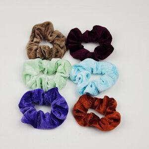 Velvet Scrunchie Hair Ties Bundle Of 6